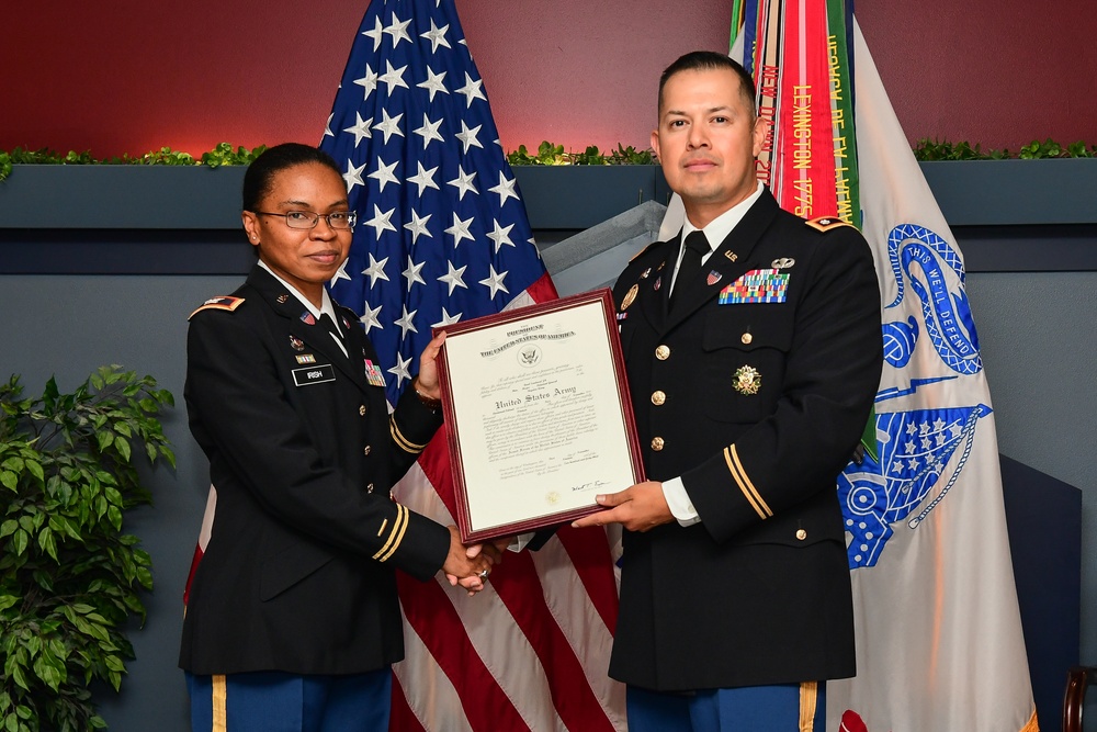 Maj. Raul Sandoval's promotion ceremony at the Pentagon