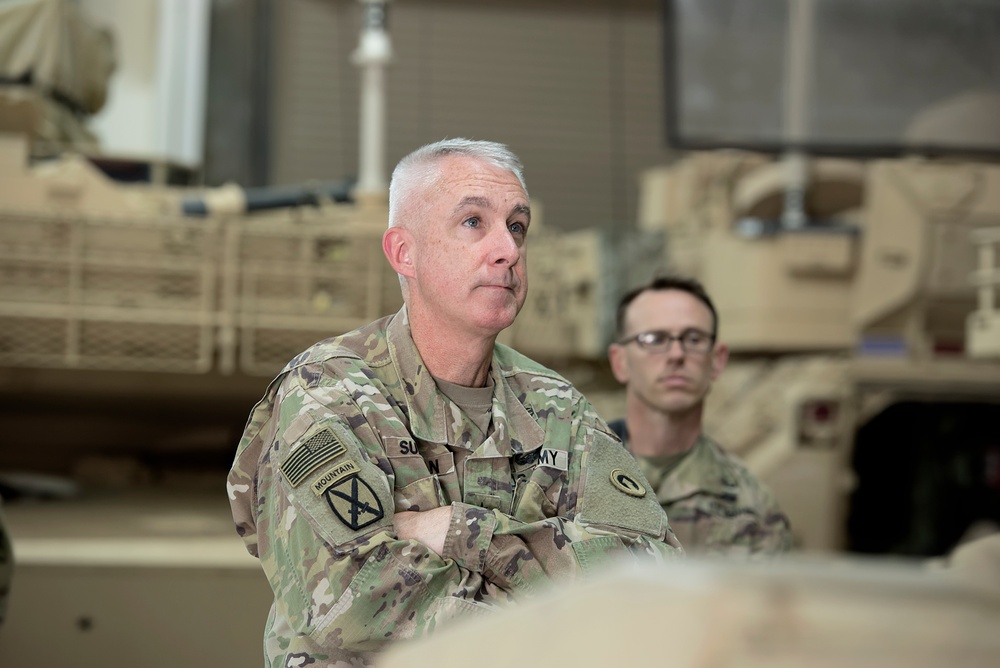 Maj. Gen. Sullivan tours APS-5, views tanks