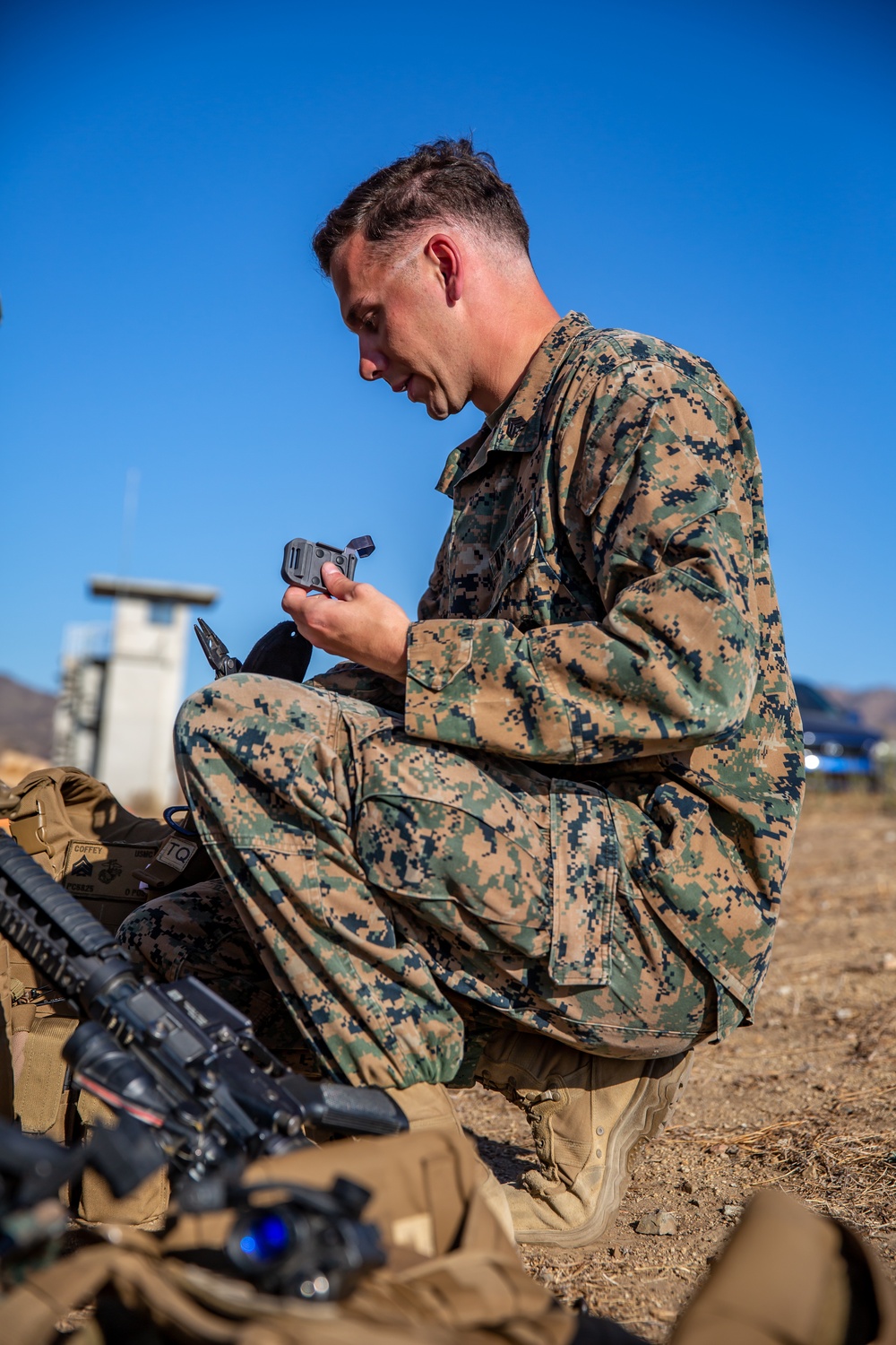 Marines and Sailors with the 13th MEU CE refine their combat marksmanship skills with their service rifles during day and night qualification as part of annual training. The California-based 13th MEU is scalable, and highly capable Marine Air-Ground Task
