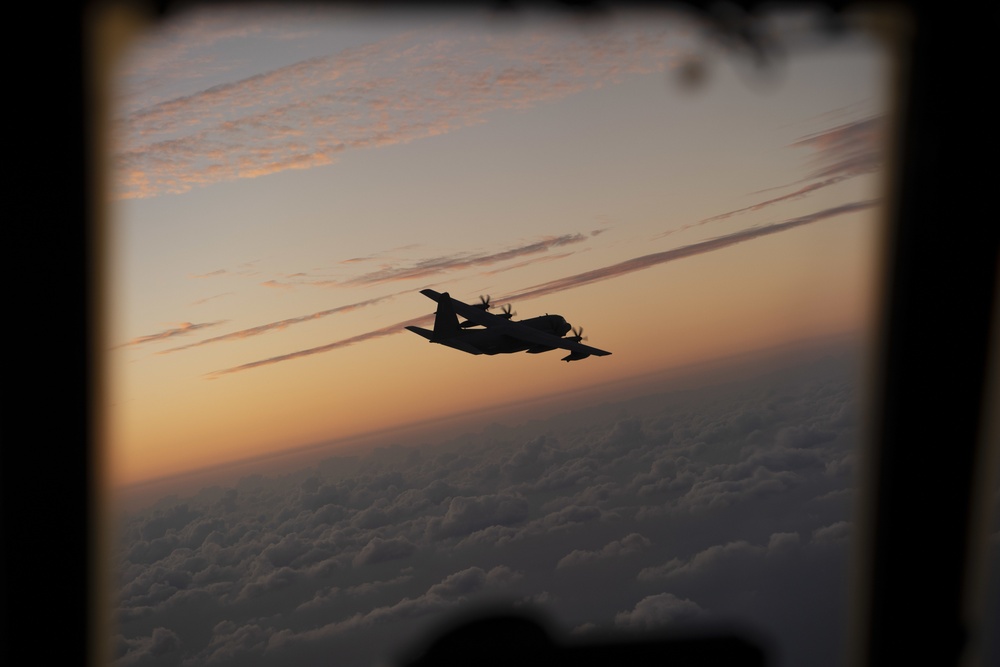 MC-130J refueled over ocean