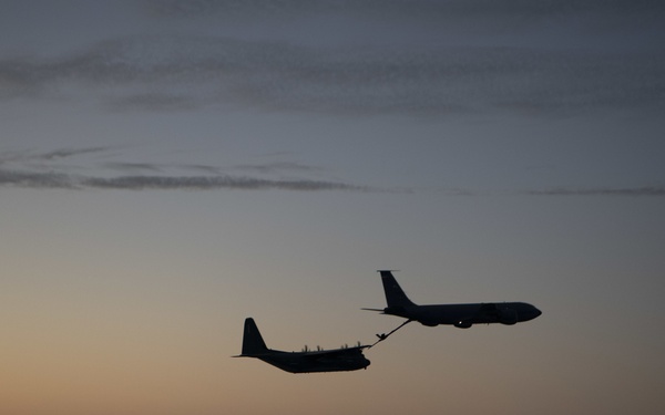 MC-130J refueled over ocean
