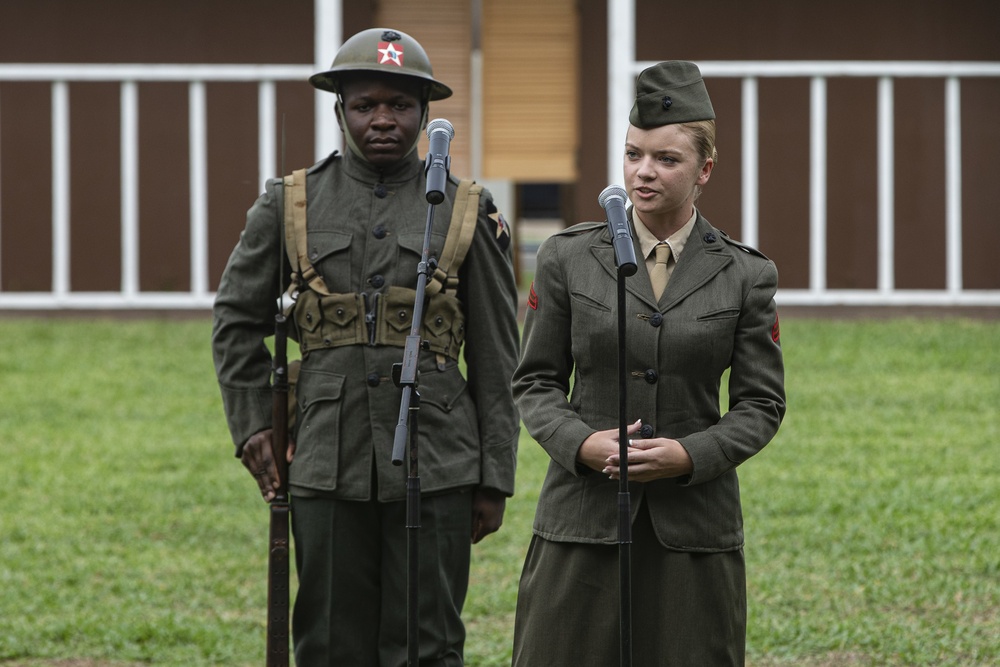 History at the Marine Corps Base Hawaii Birthday Pageant