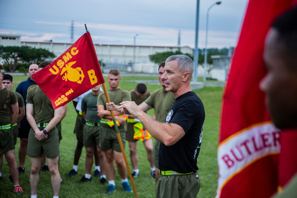 US Marines and Sailors Participate in a Marine Corps Birthday Run
