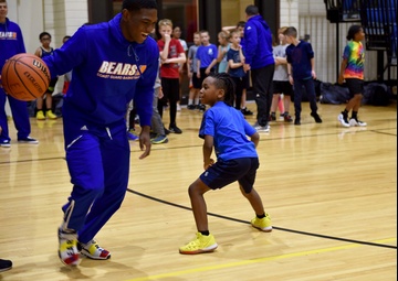 Coast Guard Academy basketball team participates in Joint Base Elmendorf-Richardson kids clinic