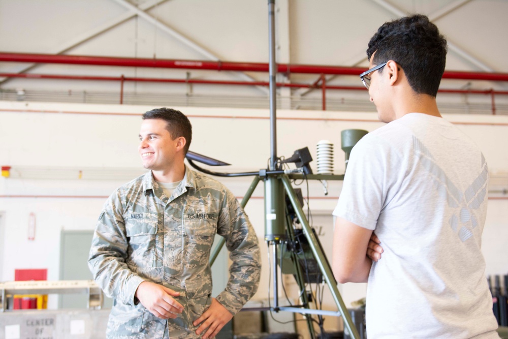 Community partners and students visit the 125th Fighter Wing