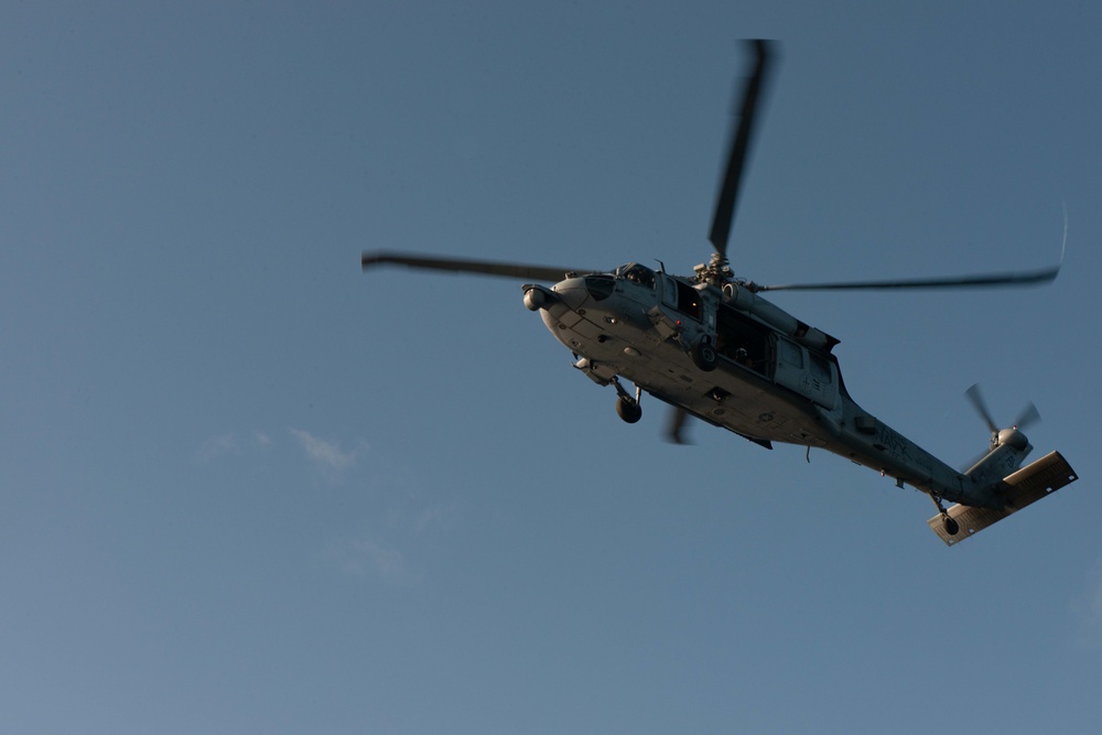 U.S. Helicopter prepares to land