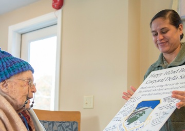 Airmen thank WWII vet for legacy of service on her 102nd birthday