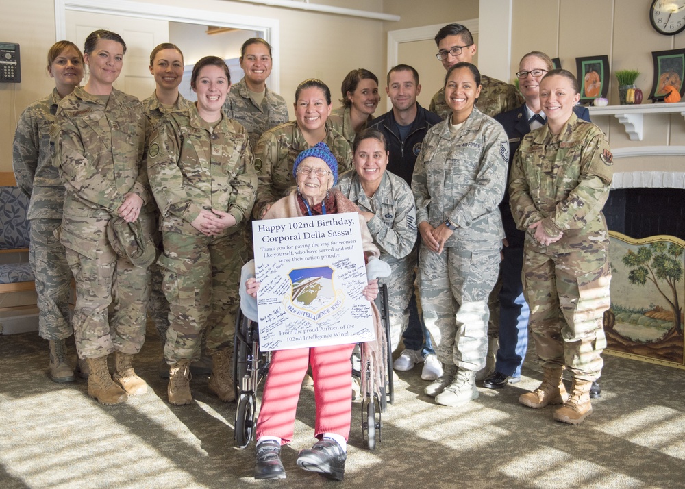 Airmen thank WWII vet for legacy of service on her 102nd birthday