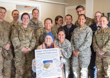 Airmen thank WWII vet for legacy of service on her 102nd birthday