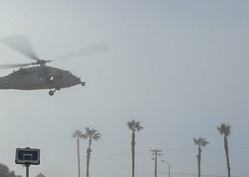 Helicopter prepares to land