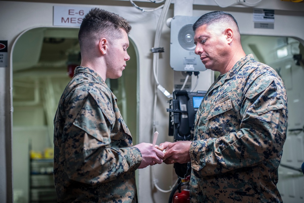 Marines, Sailors celebrate 244th Marine Corps birthday aboard USS John P. Murtha