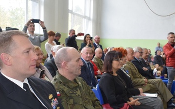 U.S. Navy leadership attends military cadet induction at local school in Poland