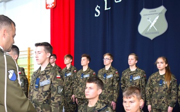 U.S. Navy leadership attends military cadet induction at local school in Poland