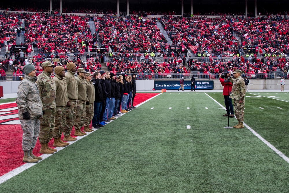 Ohio National Guard honored during Ohio State football military appreciation game