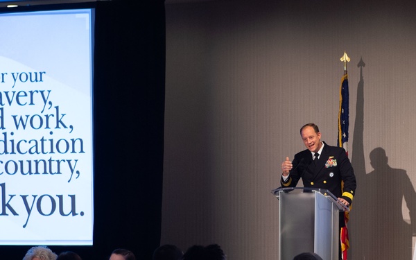 RDML Nowakowski gives speech