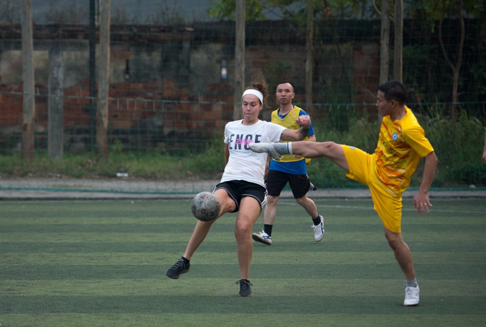 DPAA recovery team plays soccer to build partnerships