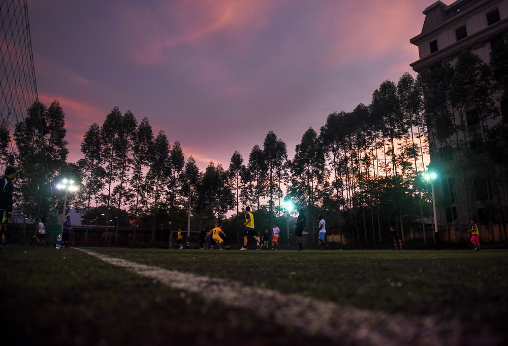 DPAA recovery team plays soccer to build partnerships