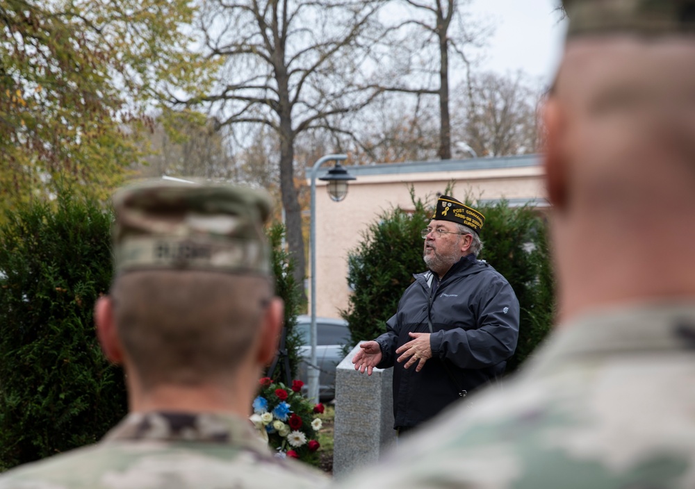 VFW Posts 10708 and 9342 lay a wreath in memory of the fallen and retire U.S. flags during a ceremonial flag burning