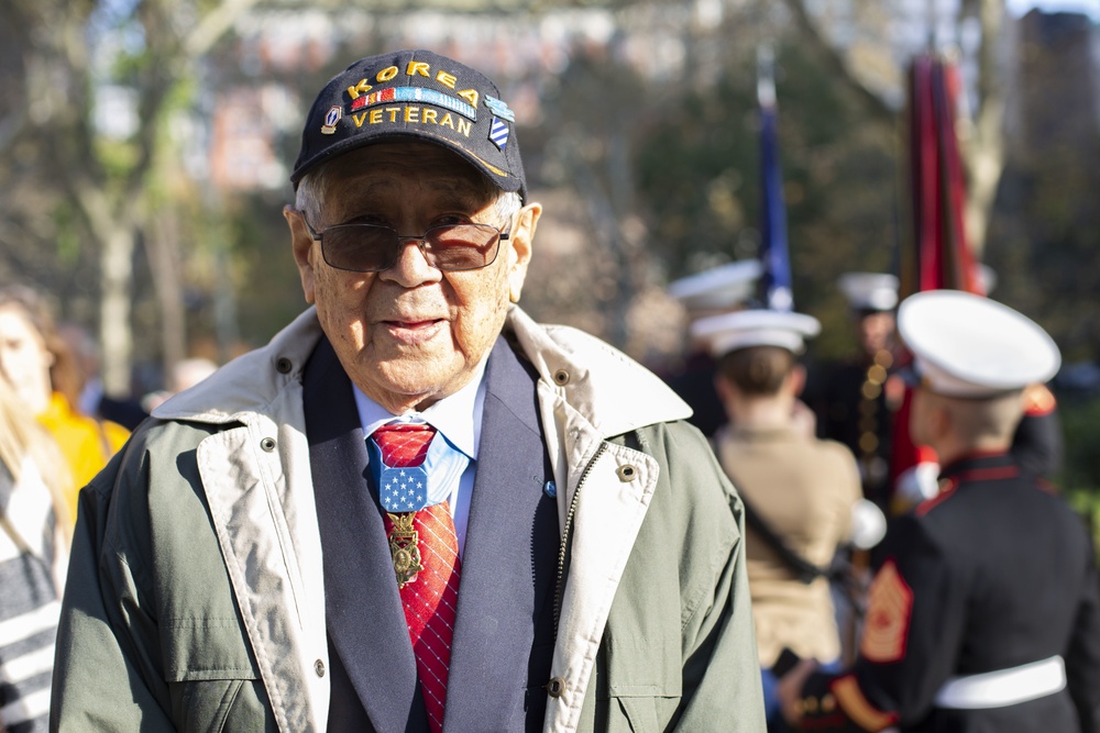2019 New York City Veterans Day Parade Features Marine Corps