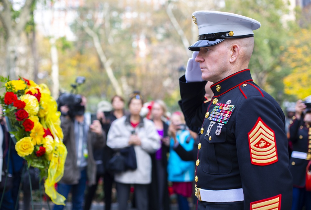 2019 New York City Veterans Day Parade Features Marine Corps