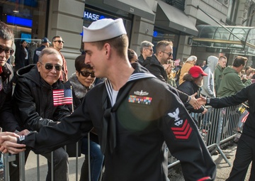 Sailors March in New York City's Veterans Day Parade