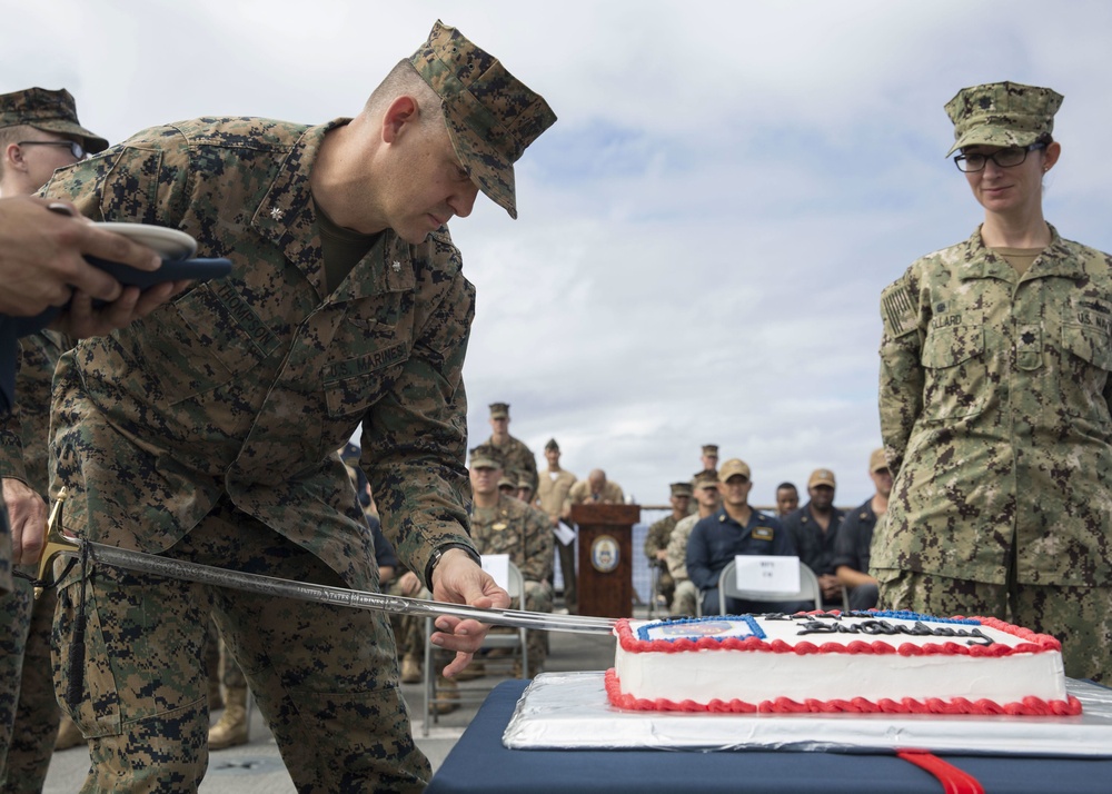 Birthday celebration aboard USS Harpers Ferry