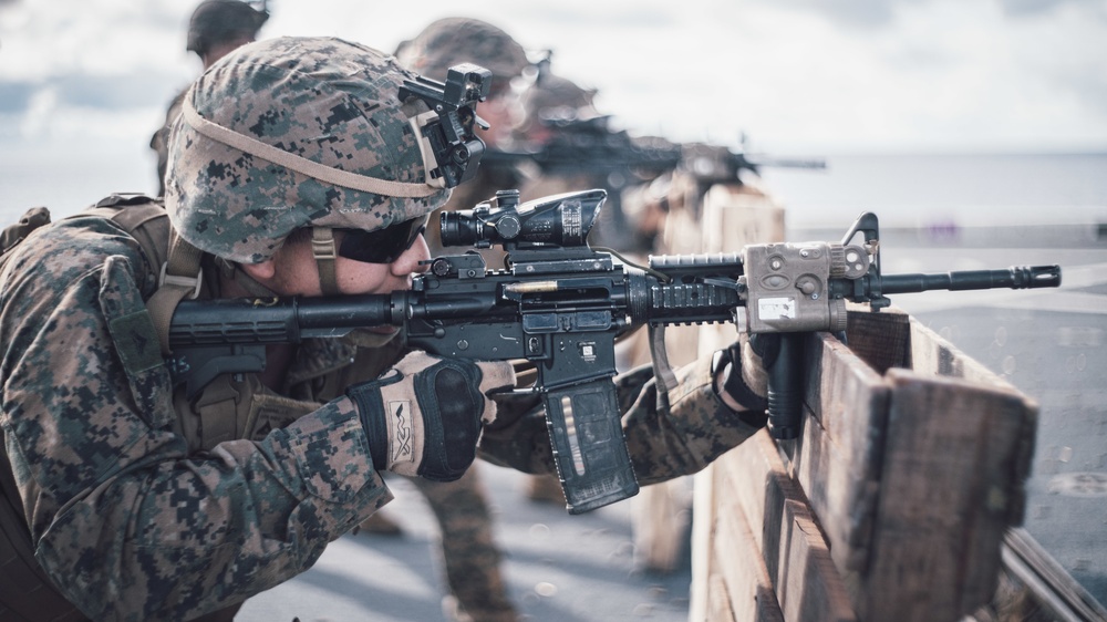 BLT 3/5 Marines conduct live-fire range aboard USS John P. Murtha