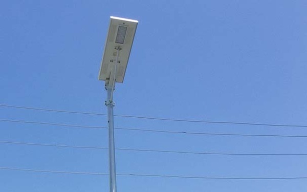 New solar power light pole in Salinas, Puerto RIco