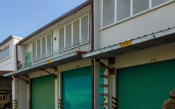 New roll up doors at AMSA shop in Guaynabo, Puerto Rico