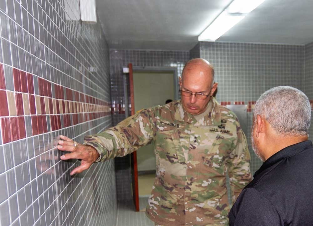 Maj. Gen. Kenneth Jones inspects facility in Puerto Nuevo, Puerto Rico
