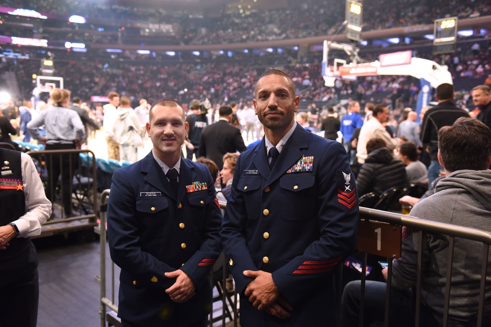 Coast Guard members honored at New York Knicks game
