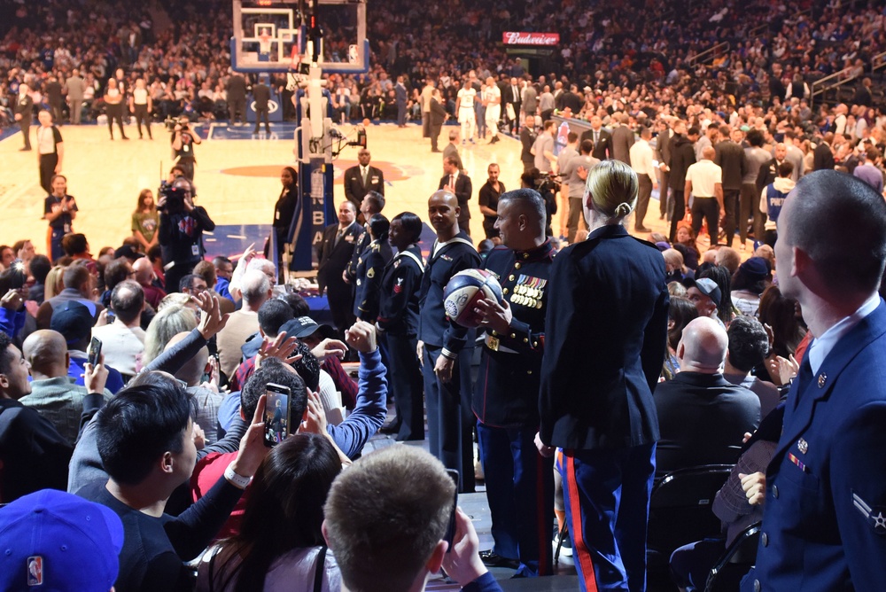 Coast Guard members honored at New York Knicks game