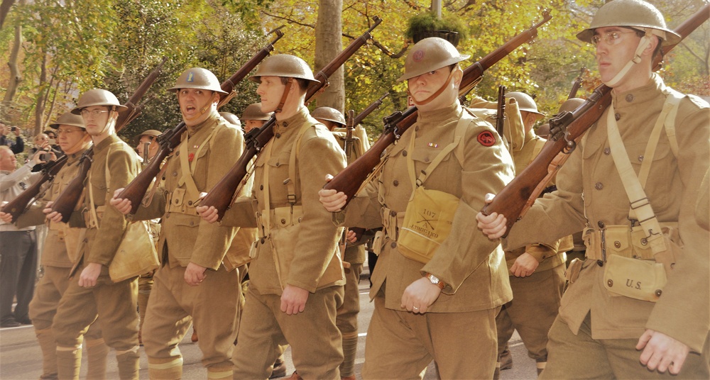 369th Sustainment Brigade marches in New York City's Veterans Day parade