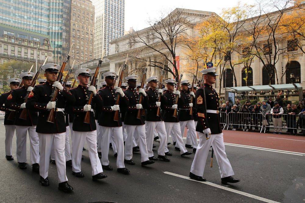 Marines march in 2019 Veteran's Day Parade