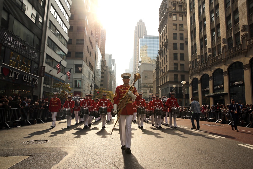 Marines march in 2019 Veteran's Day Parade