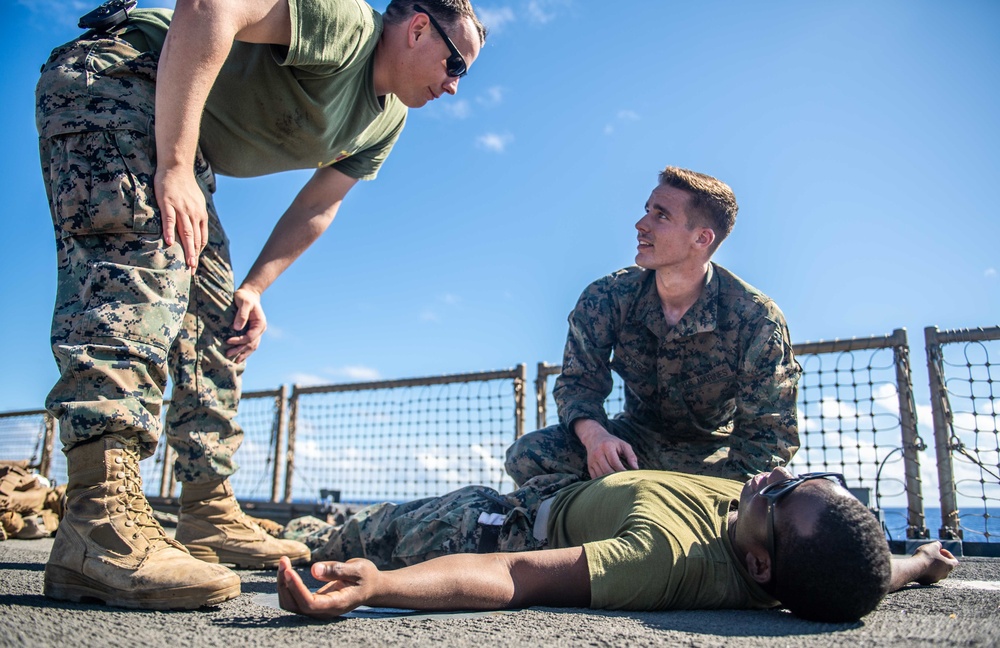 Marines Participate in Tactical Combat Casualty Care Course Aboard USS Harpers Ferry
