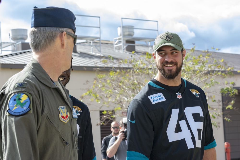 Jacksonville Jaguars players visit the 125th Fighter Wing