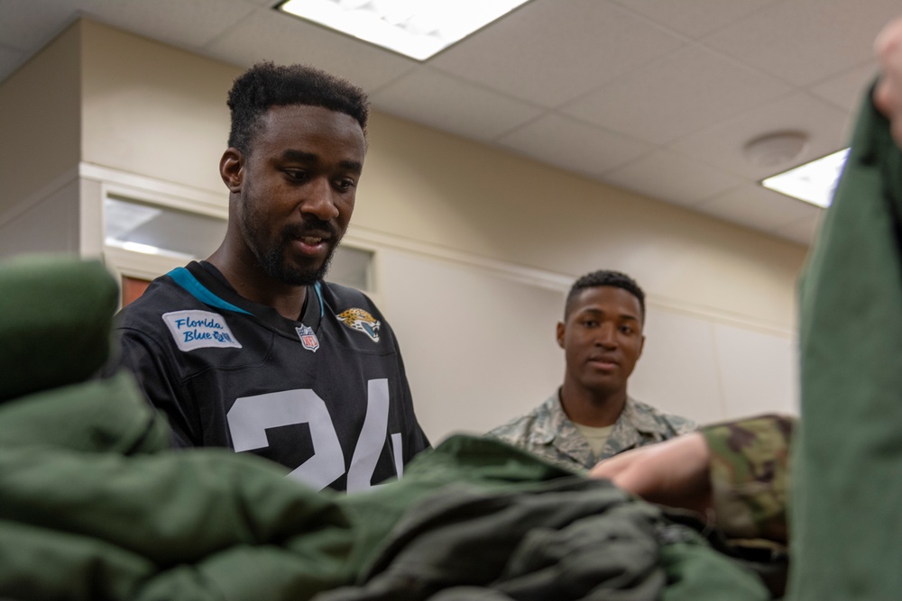 Jacksonville Jaguars players visit the 125th Fighter Wing