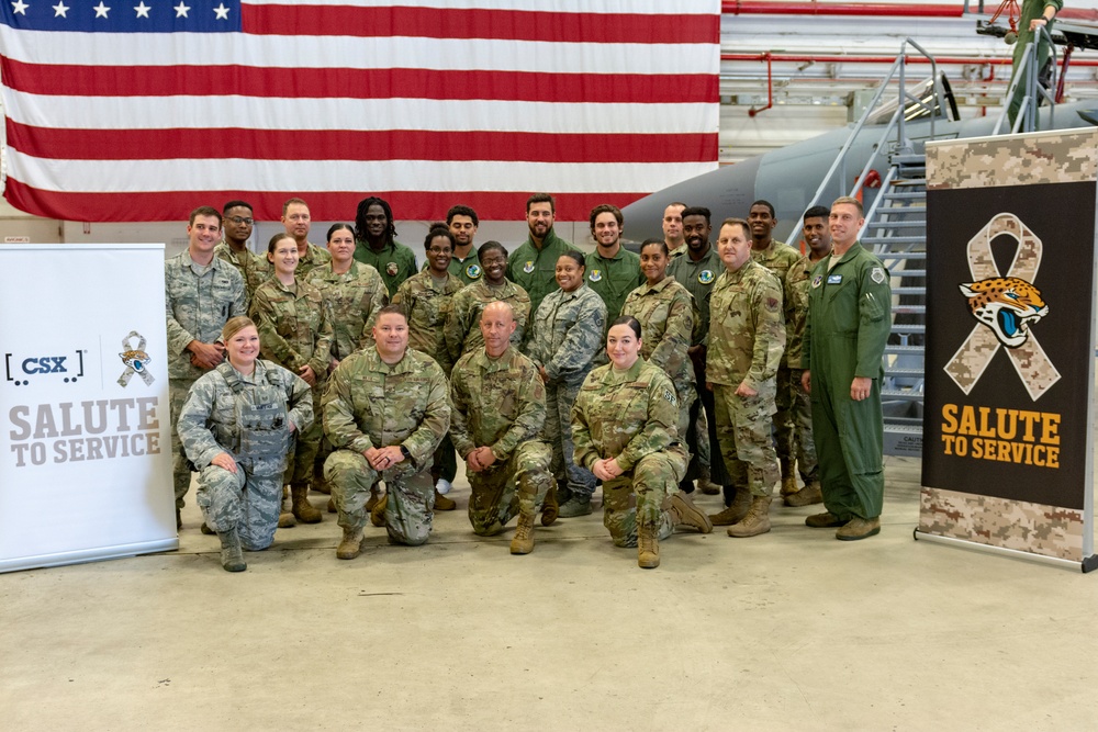 Jacksonville Jaguars players visit the 125th Fighter Wing