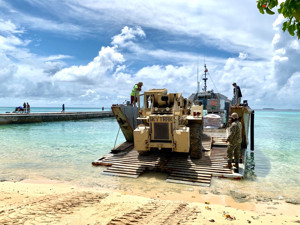 NMCB-5’s Detail Marshall Islands prepare to construct a concrete evacuation center