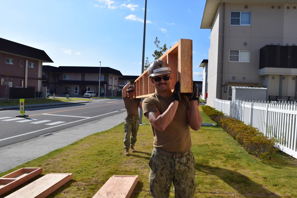 NMCB-5's Detail Iwakuni prepares the project site for environmental trash enclosures