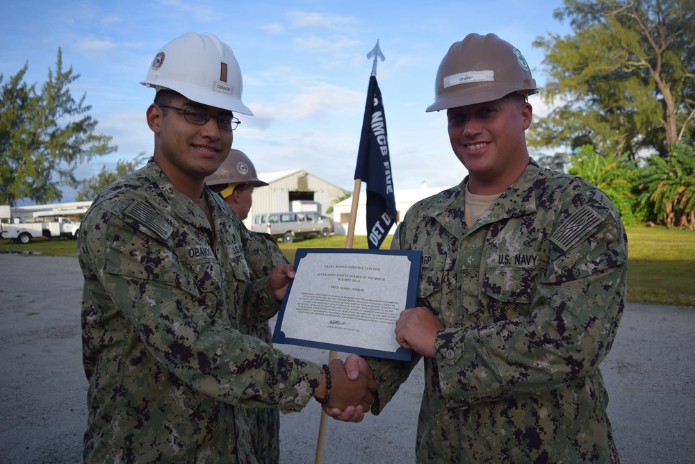 NMCB-5’s Detachment Diego Garcia have their first concrete placement