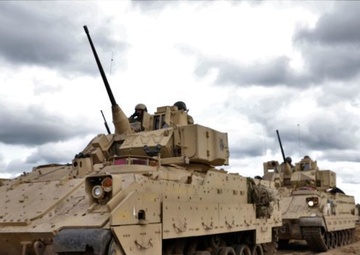 4th Squadron, 9th Cavalry Regiment conducts Bradley live fire at range