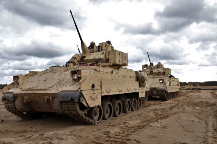 4th Squadron, 9th Cavalry Regiment conducts Bradley live fire at range