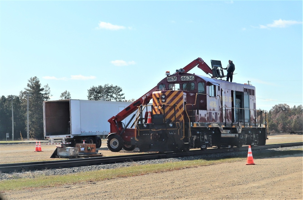 Maintenance personnel repair Fort McCoy locomotive, return it to service in time for rail offload