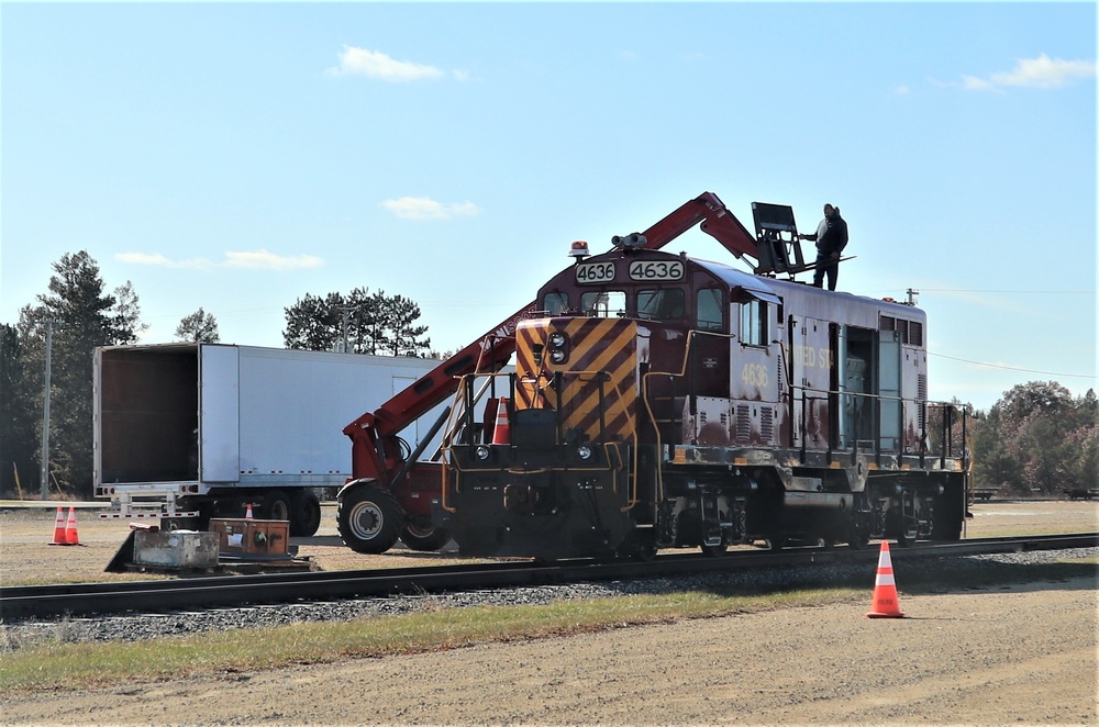 Maintenance personnel repair Fort McCoy locomotive, return it to service in time for rail offload