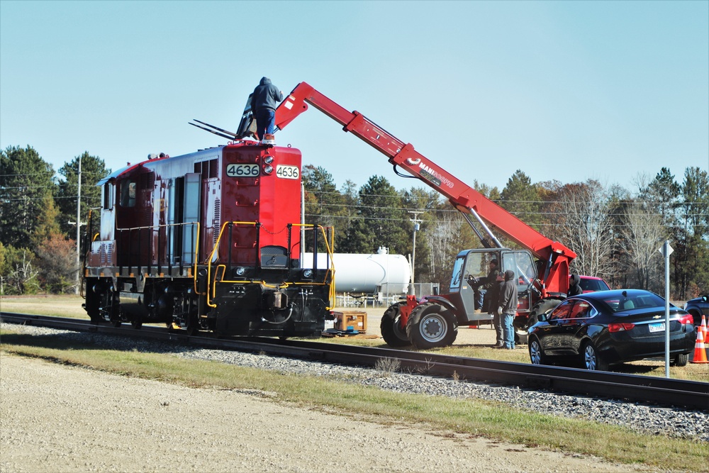 Maintenance personnel repair Fort McCoy locomotive, return it to service in time for rail offload