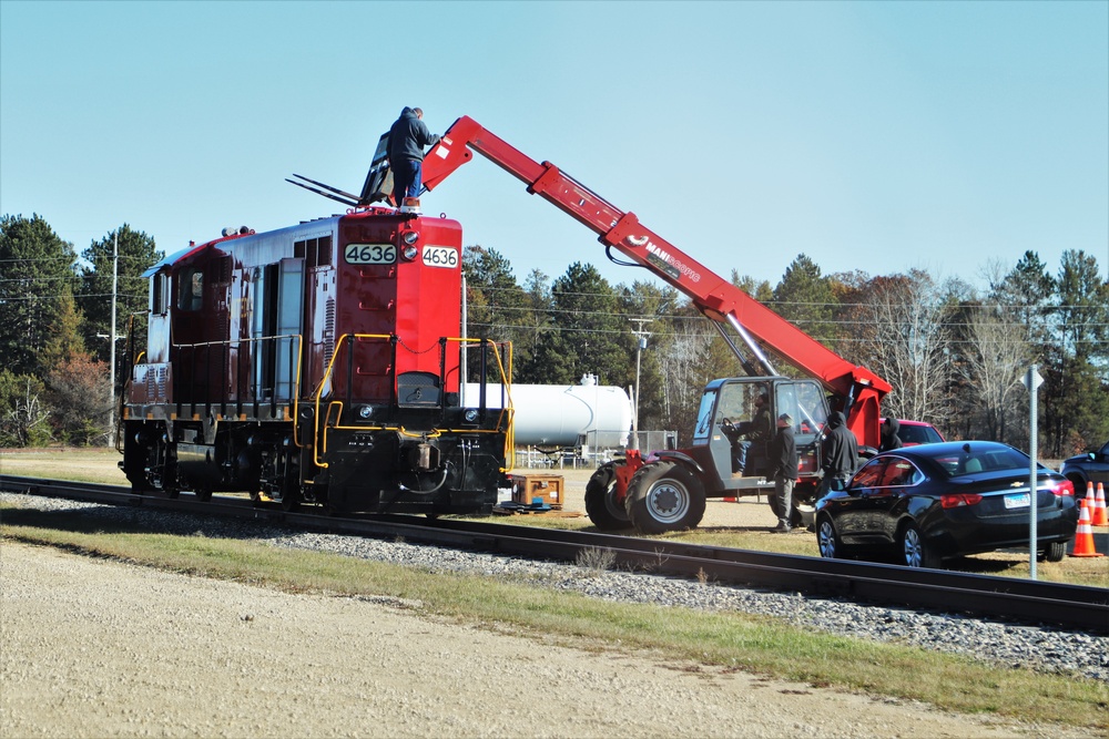Maintenance personnel repair Fort McCoy locomotive, return it to service in time for rail offload