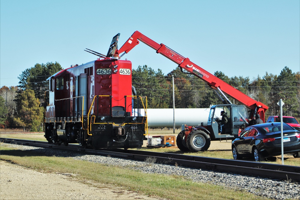 Maintenance personnel repair Fort McCoy locomotive, return it to service in time for rail offload