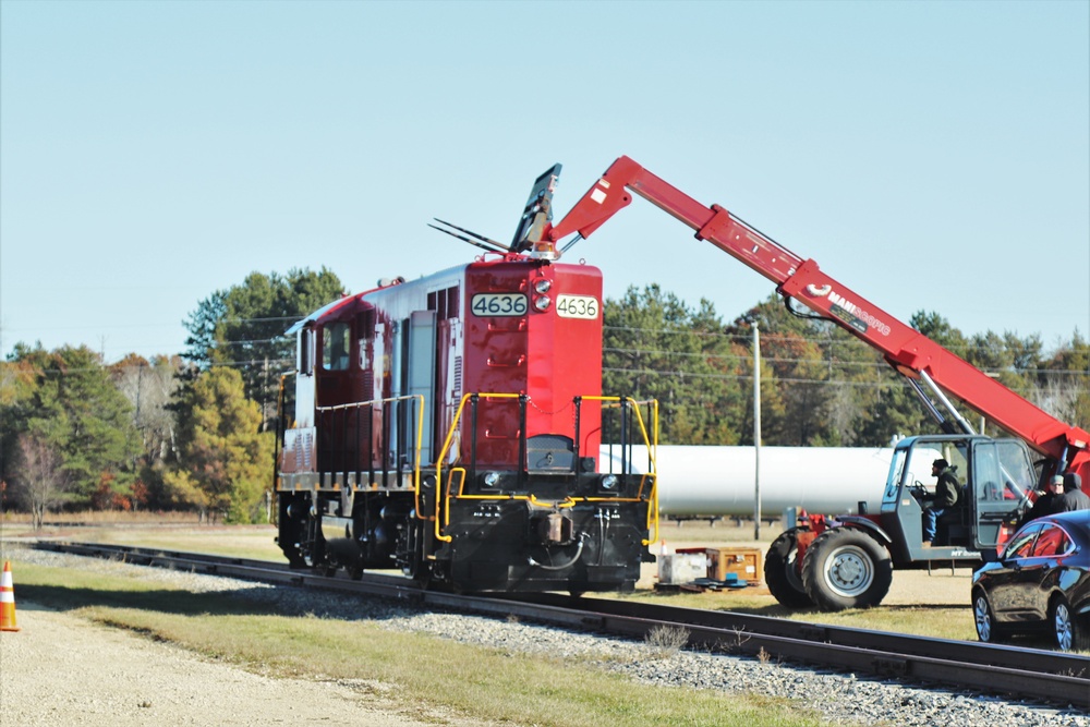 Maintenance personnel repair Fort McCoy locomotive, return it to service in time for rail offload